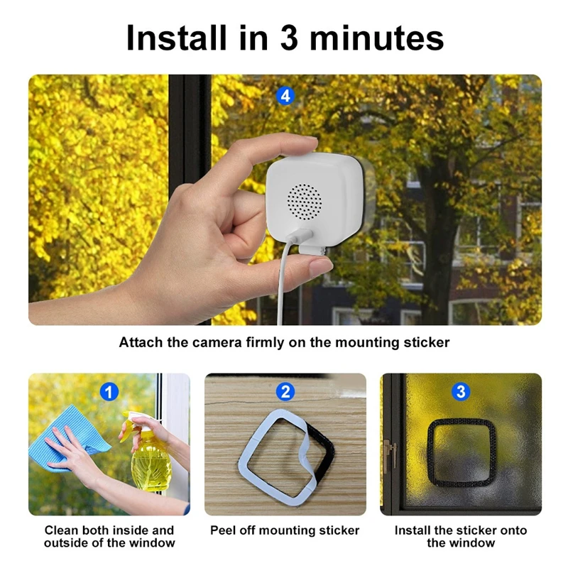 2.4/5GHz WiFi 3MP 1080P HD Night Vision Paste Mount Security Camera Indoor Home Surveillance Safety Monitoring 2026