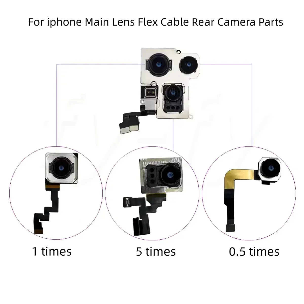 Fully Tested Rear Back Camera Module With Flex Cable For iPhone 11 12 13 14 15 16 17 Pro Max 12 13 Mini Replacement Repair Part