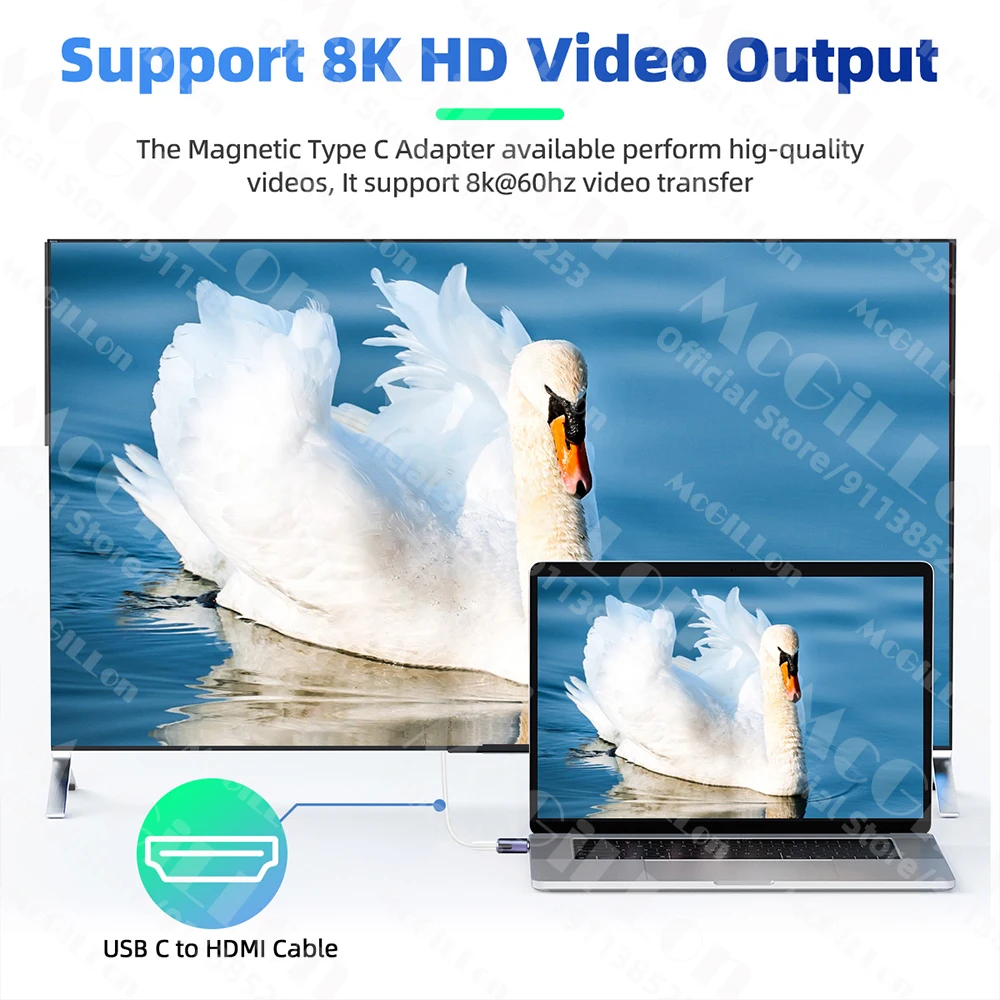 USB4.0 Thunderbolt3 Magnetic Adapter USB C To Type C 40Gbps 100W Fast Charging Magnet Converter Cable 8K@60Hz USB Type C Adapter