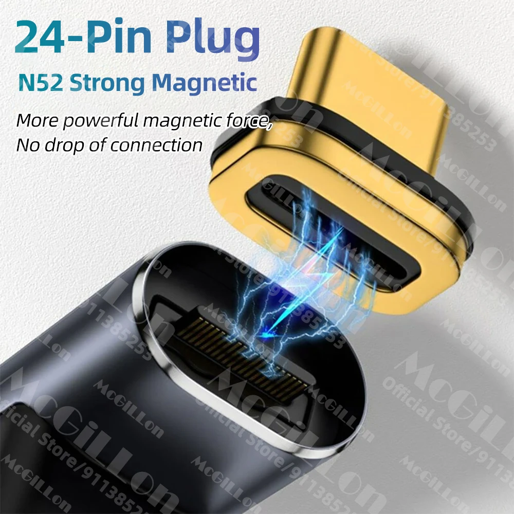 USB4.0 Thunderbolt3 Magnetic Adapter USB C To Type C 40Gbps 100W Fast Charging Magnet Converter Cable 8K@60Hz USB Type C Adapter