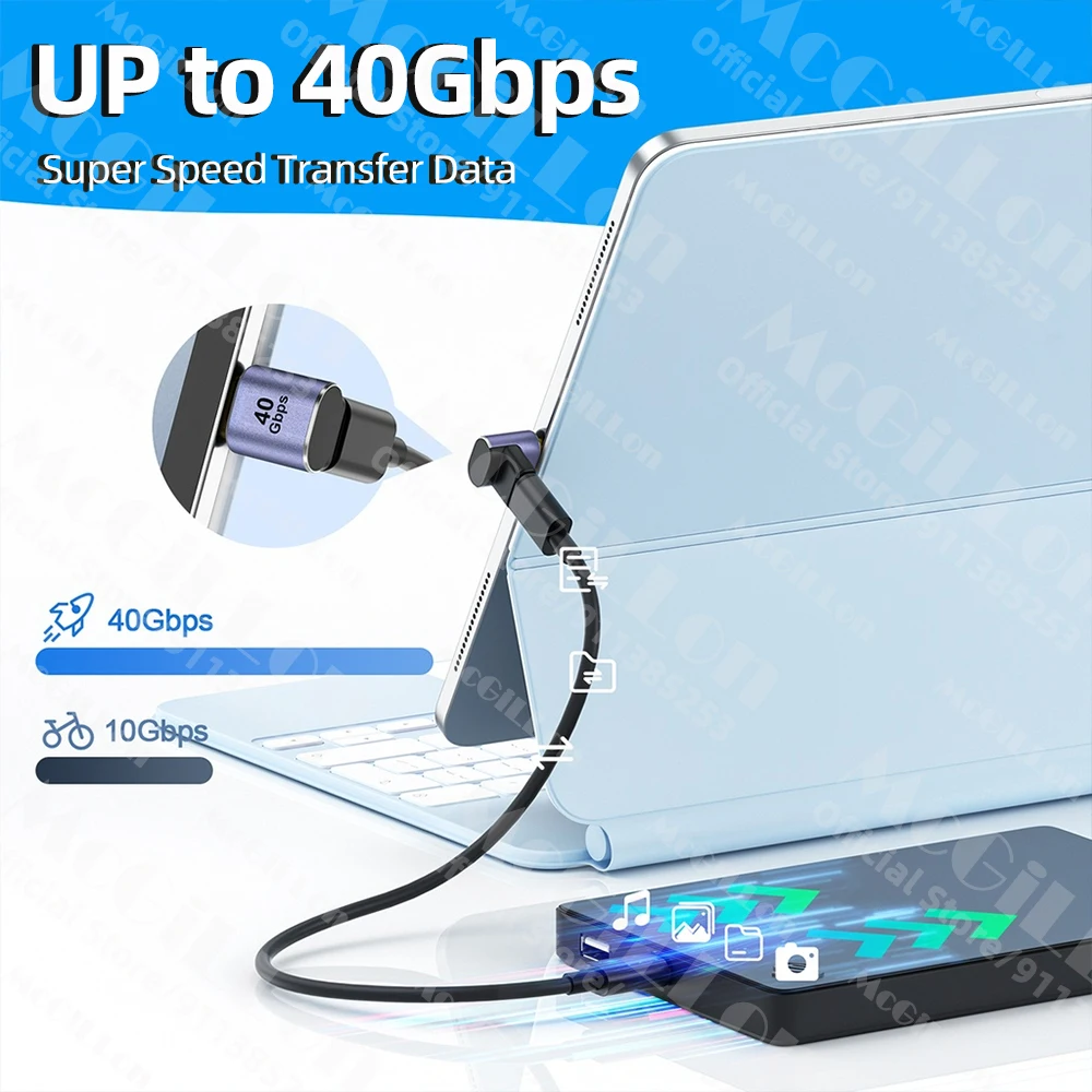 USB4.0 Thunderbolt3 Magnetic Adapter USB C To Type C 40Gbps 100W Fast Charging Magnet Converter Cable 8K@60Hz USB Type C Adapter