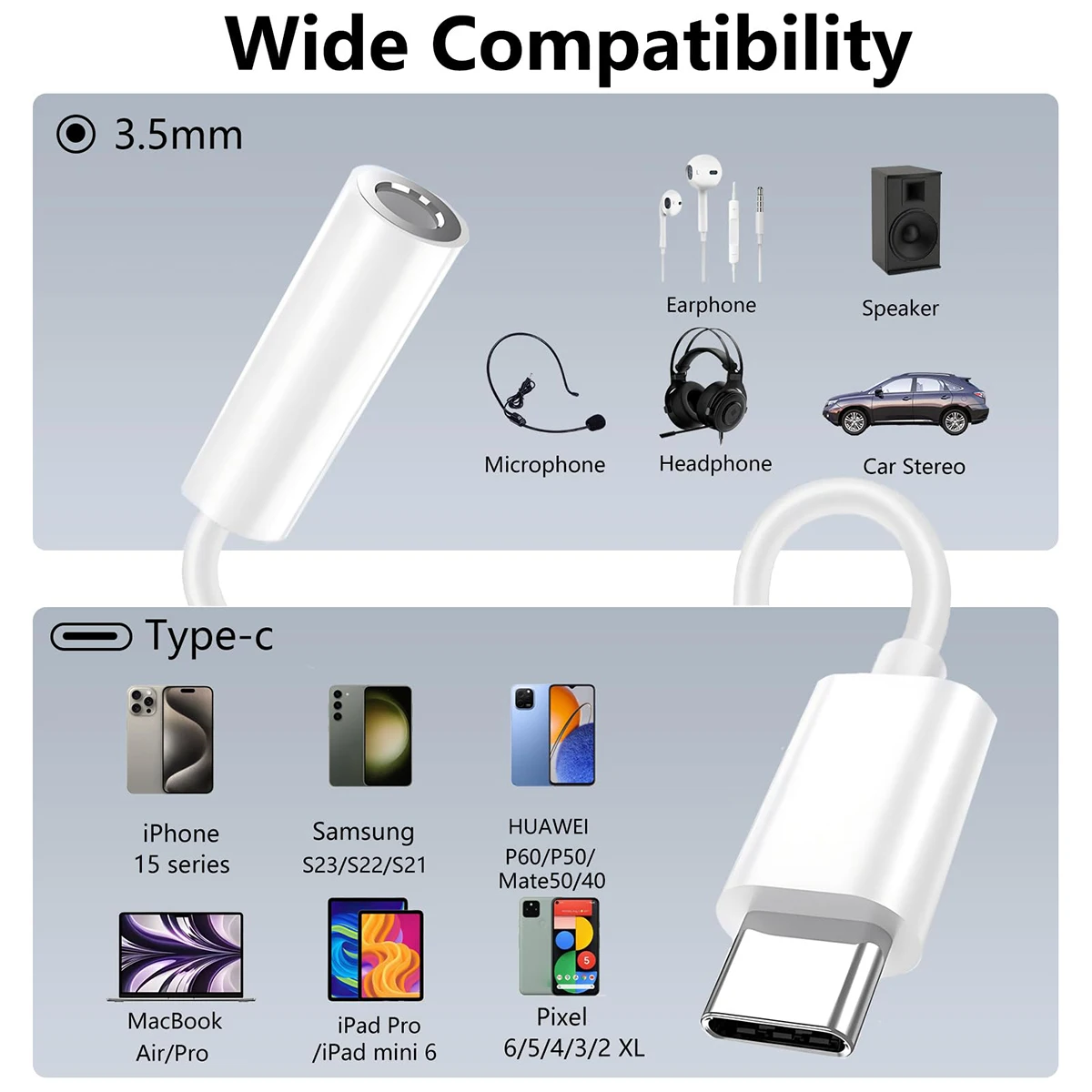 3pcs Original Headphone Adaptador For iPhone 17 16 15 14 13 12 11 Pro Aux Audio Splitter L To 3.5mm Adapter Earphone Jack Cable