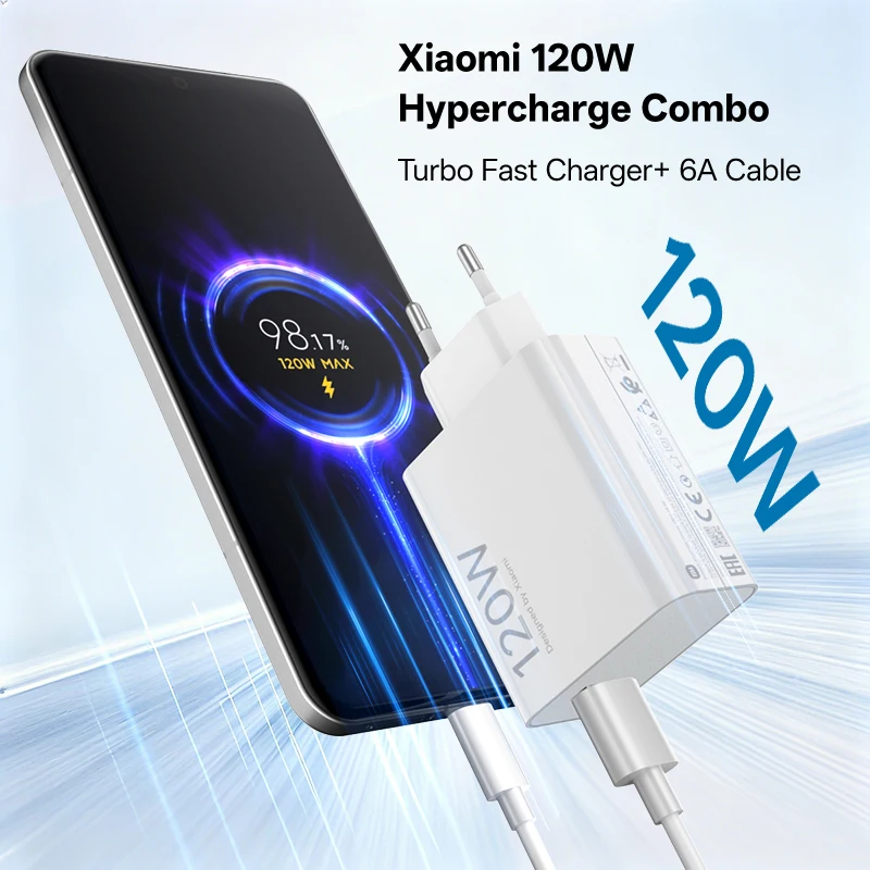 Original Xiaomi Charger 120W 100W Fast Turbo Charge Adapter Xiaomi 18 17 17T 15 14 13 12 14T 13T 12S Pro POCO F9 Ultra F7 Redmi