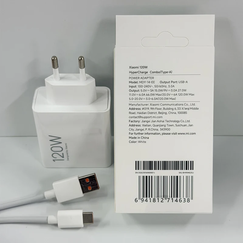 Original Xiaomi Charger 120W 100W Fast Turbo Charge Adapter Xiaomi 18 17 17T 15 14 13 12 14T 13T 12S Pro POCO F9 Ultra F7 Redmi