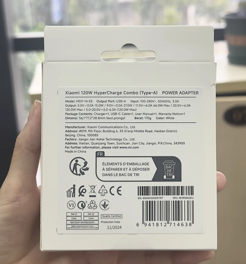 Original Xiaomi Charger 120W 100W Fast Turbo Charge Adapter Xiaomi 18 17 17T 15 14 13 12 14T 13T 12S Pro POCO F9 Ultra F7 Redmi