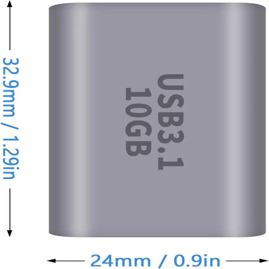 USB‑C Female to USB‑A Female Adapter USB3.1 Gen2 10Gbps High‑Speed OTG Data Transfer Coupler Connector