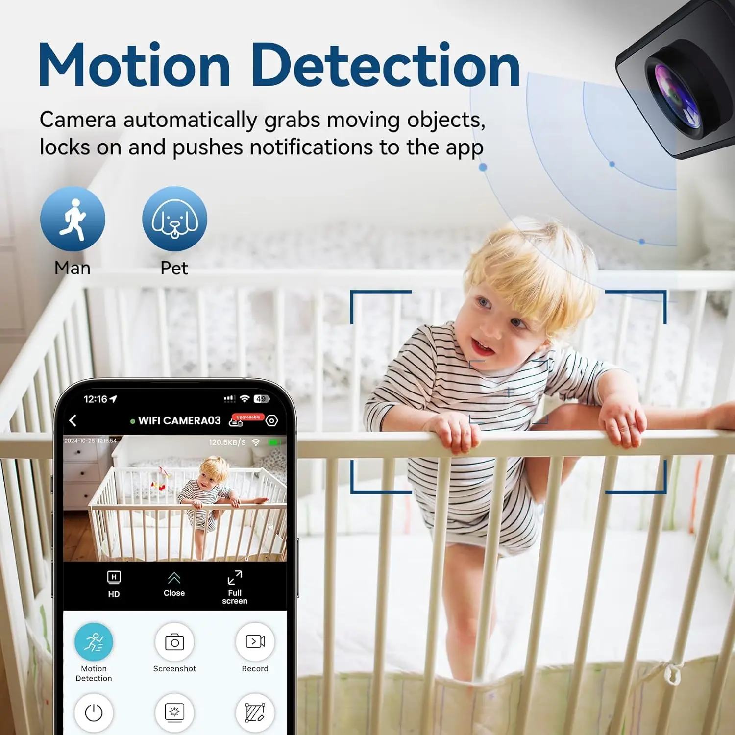New 4K Camera WiFi Wireless Monitor Night Vision Remote Motion Detecting Camcorders Security Protection Indoor Surveillance 2026