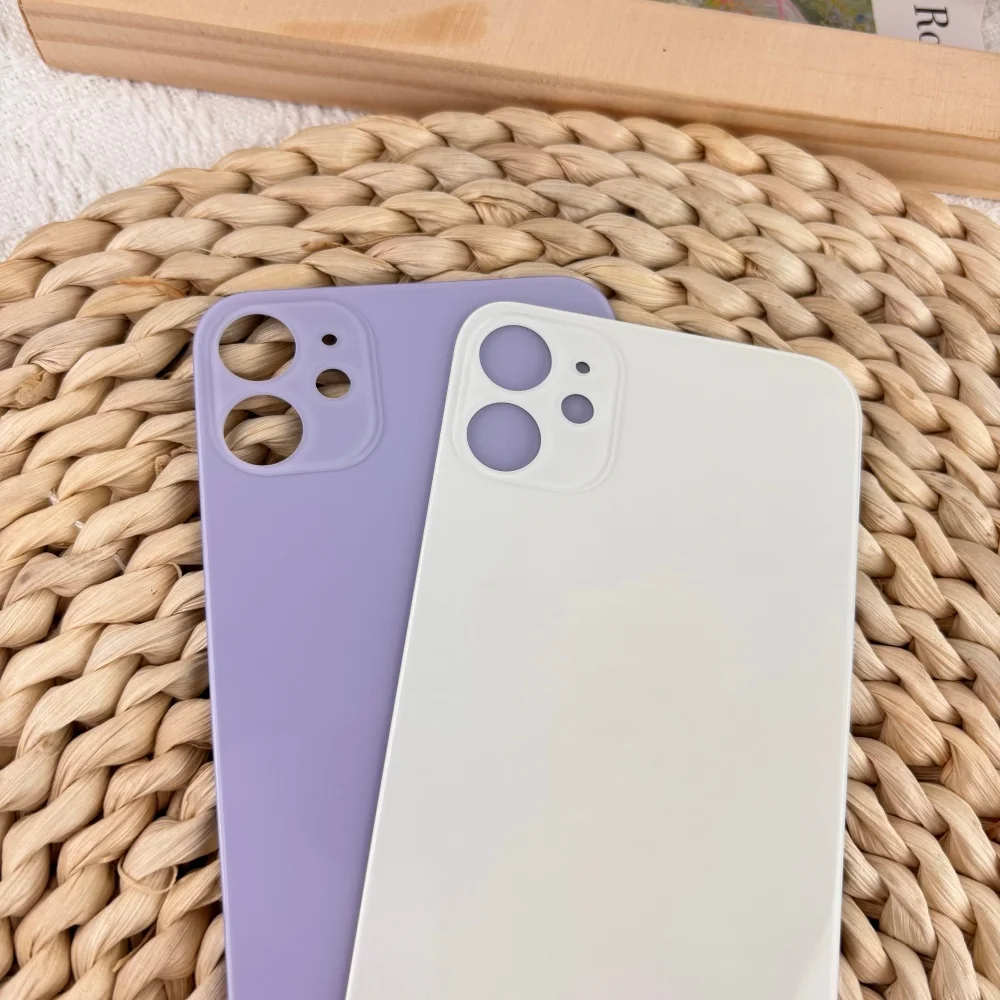 For Apple iPhone 11 Replacement Rear Back Glass Housing Cover Battery Door Back Panel With Camera Hole Multi‑Colors Repair Parts