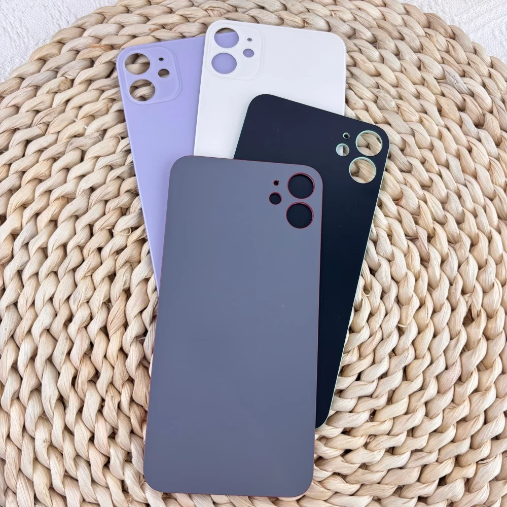 For Apple iPhone 11 Replacement Rear Back Glass Housing Cover Battery Door Back Panel With Camera Hole Multi‑Colors Repair Parts