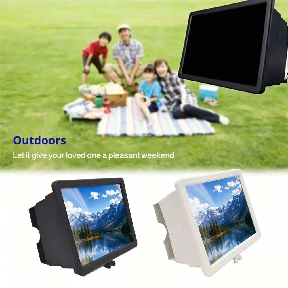 Telescopic Phone Screen Magnifier 3-4X Enlarged HD Mobile Screen Projector Anti-Glare Portable Cell Phone Video Amplifier Stand
