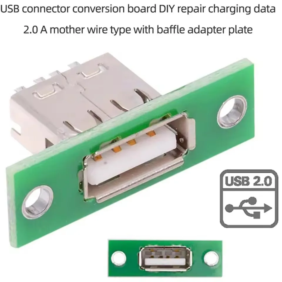 DIY Panel Mounting USB 2.0 with Fixed Board Connector Repair Charging Interface Socket Charging Port Soldering Connectors Jack