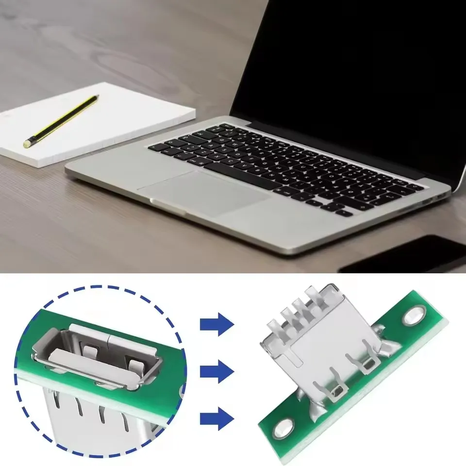 DIY Panel Mounting USB 2.0 with Fixed Board Connector Repair Charging Interface Socket Charging Port Soldering Connectors Jack