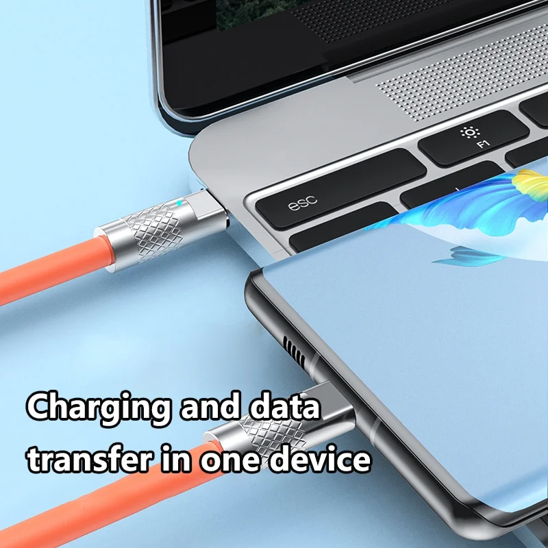 New 120W 7A Super Fast Charge PD Type C Liquid Silicone Cable 1M 1.5M 2M Usb Cable Usb C To C Charger Cable for Xiaomi Huawei