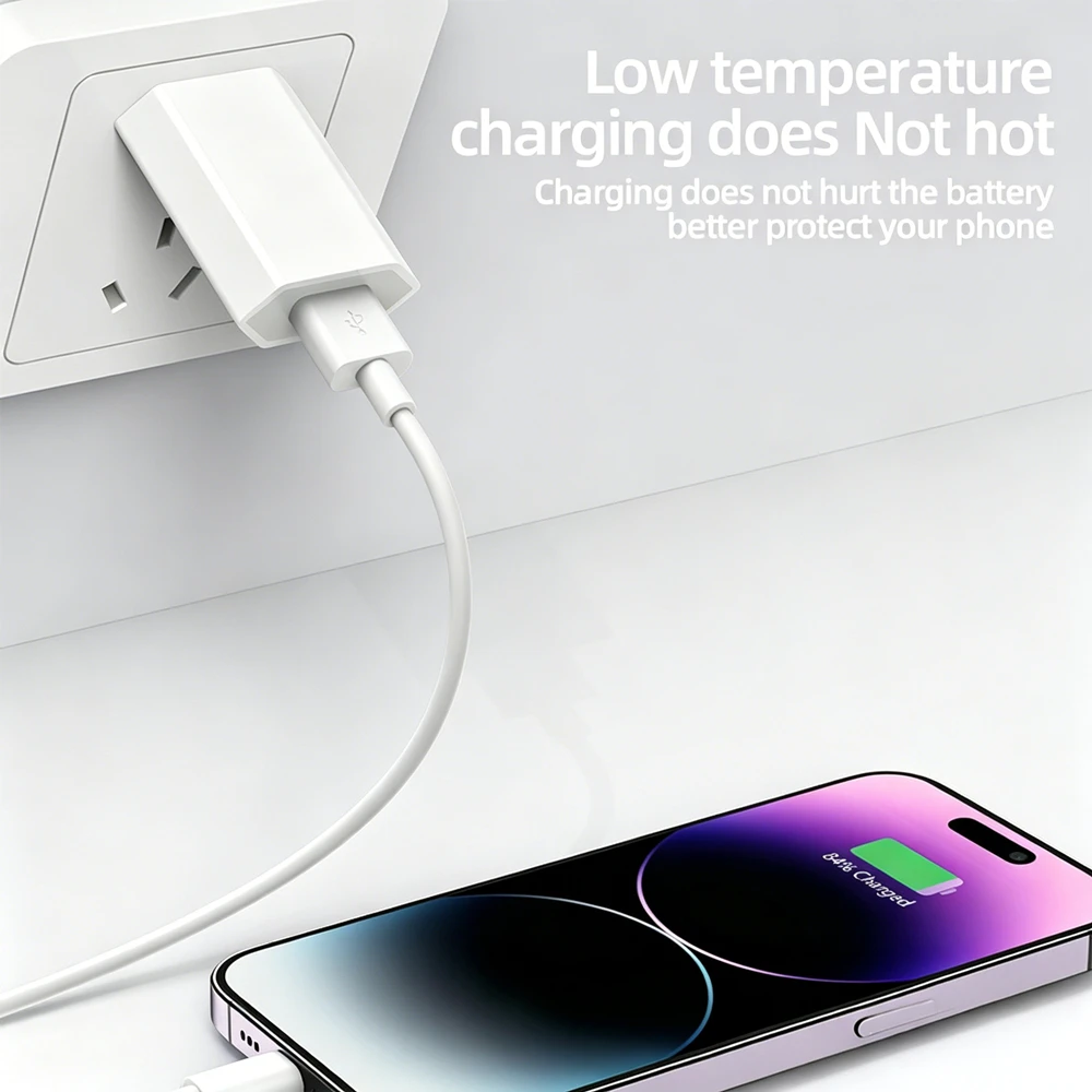 US Plug USB Fast Charger For iPhone 11 12 mini 13 14 Pro XS Max X XR 6 6S 7 8 14 Plus SE 2020 5 5S 5C USB Charging Cable 1m Suit