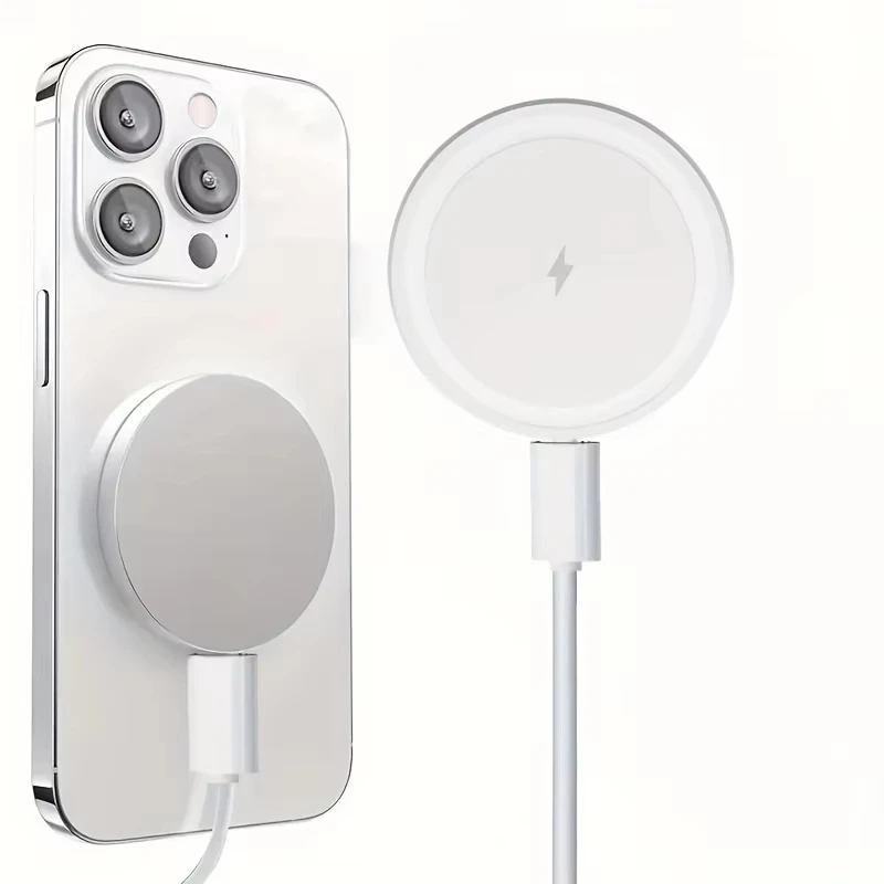 15W MagSafe Wireless Charger Pad Fast Charging Magnetic Stand for iPhone 17 16 15 14 13 Pro Max Samsung S25 USB-C Slim Portable