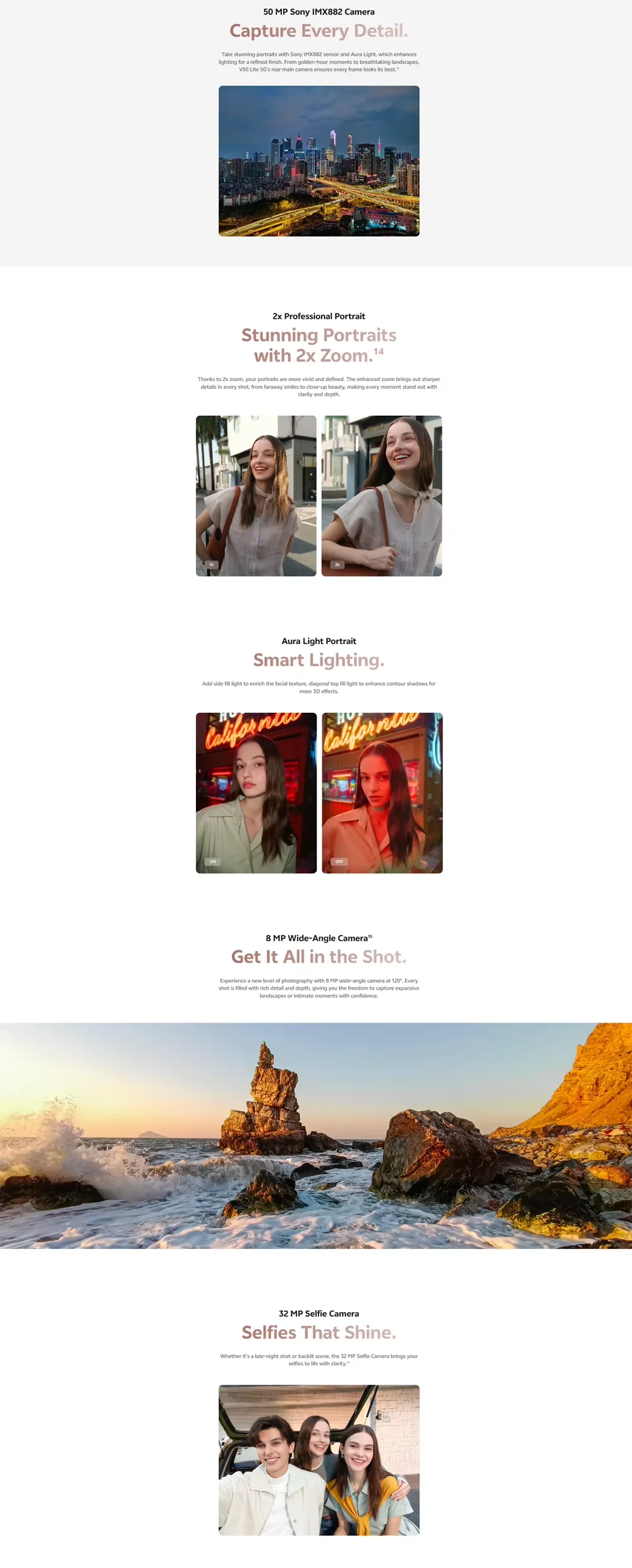 NEW VIVO V50 Lite 5G 12GB+512GB Smartphone 6500mAh Battery 50MP AI Camera Dual SIM Dual Standby