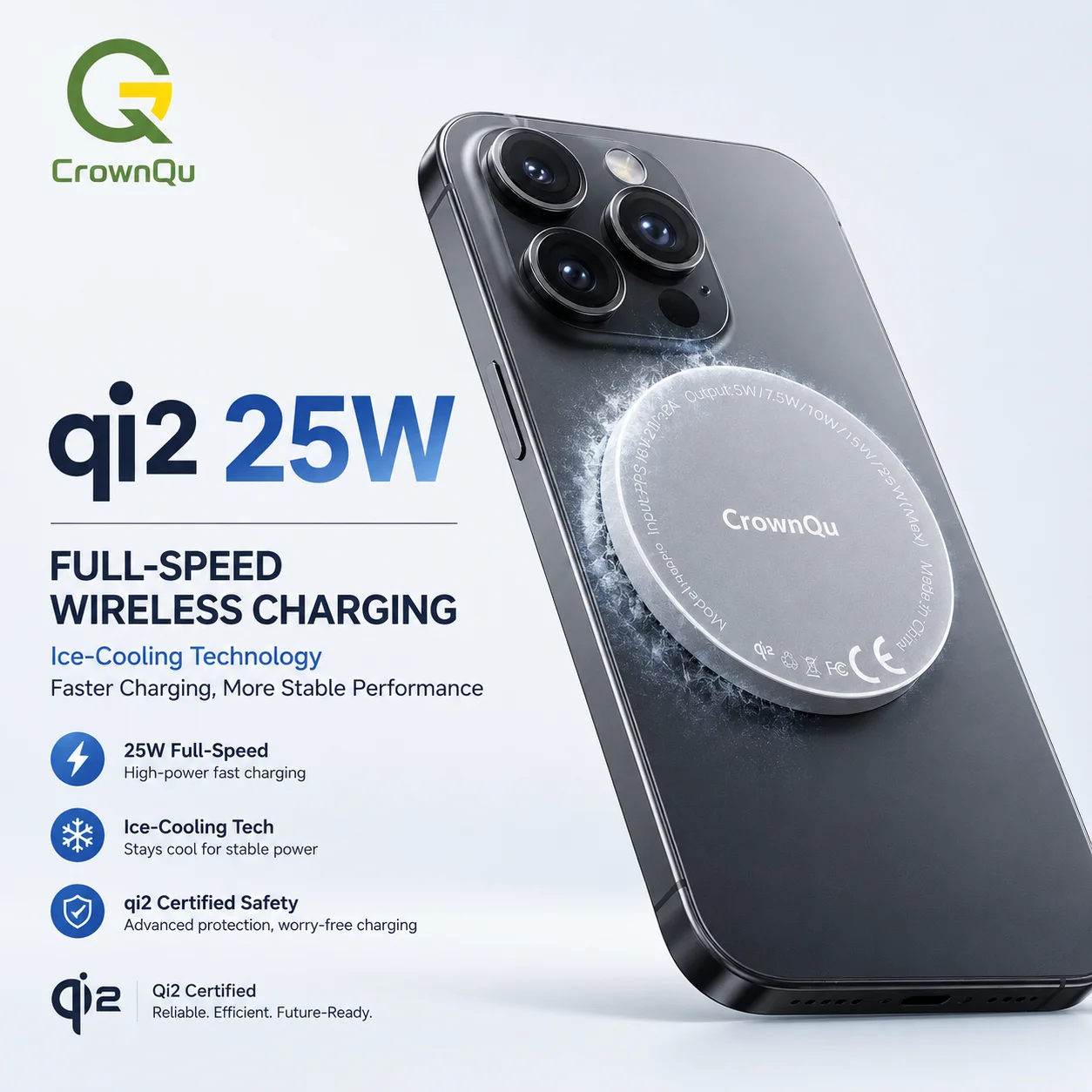 Qi2.2 Wireless Chargers 25W Magnetic Induction USB TypeC Adapter For iPhone 17 16 15 Pro Max 5W Airpods Series Xiaomi Samsung