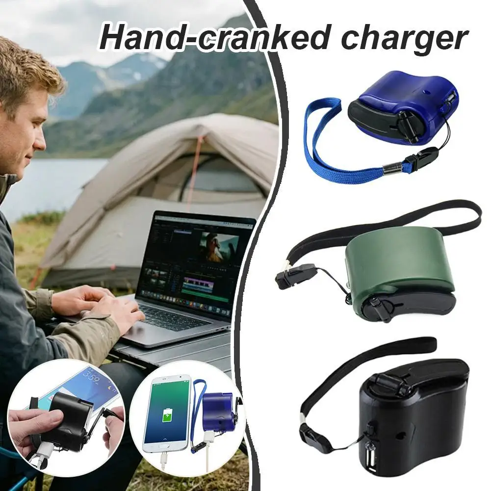 Portable Hand-Cranked Emergency Charger Manual Dynamo Power Generator USB Output Mini Survival Power Supply For Camping Hiking