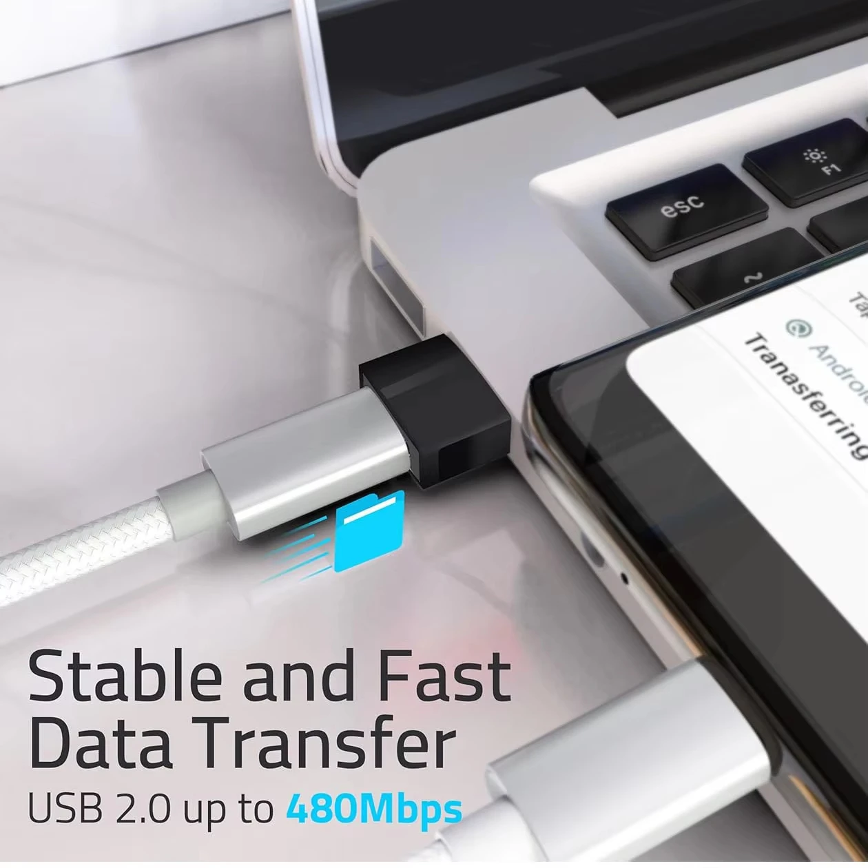 USB 2.0 to Type C Adapter USB C Female to USB A Male Charger Converter OTG Adapter Compatible with for iPhone for iPad Samsung