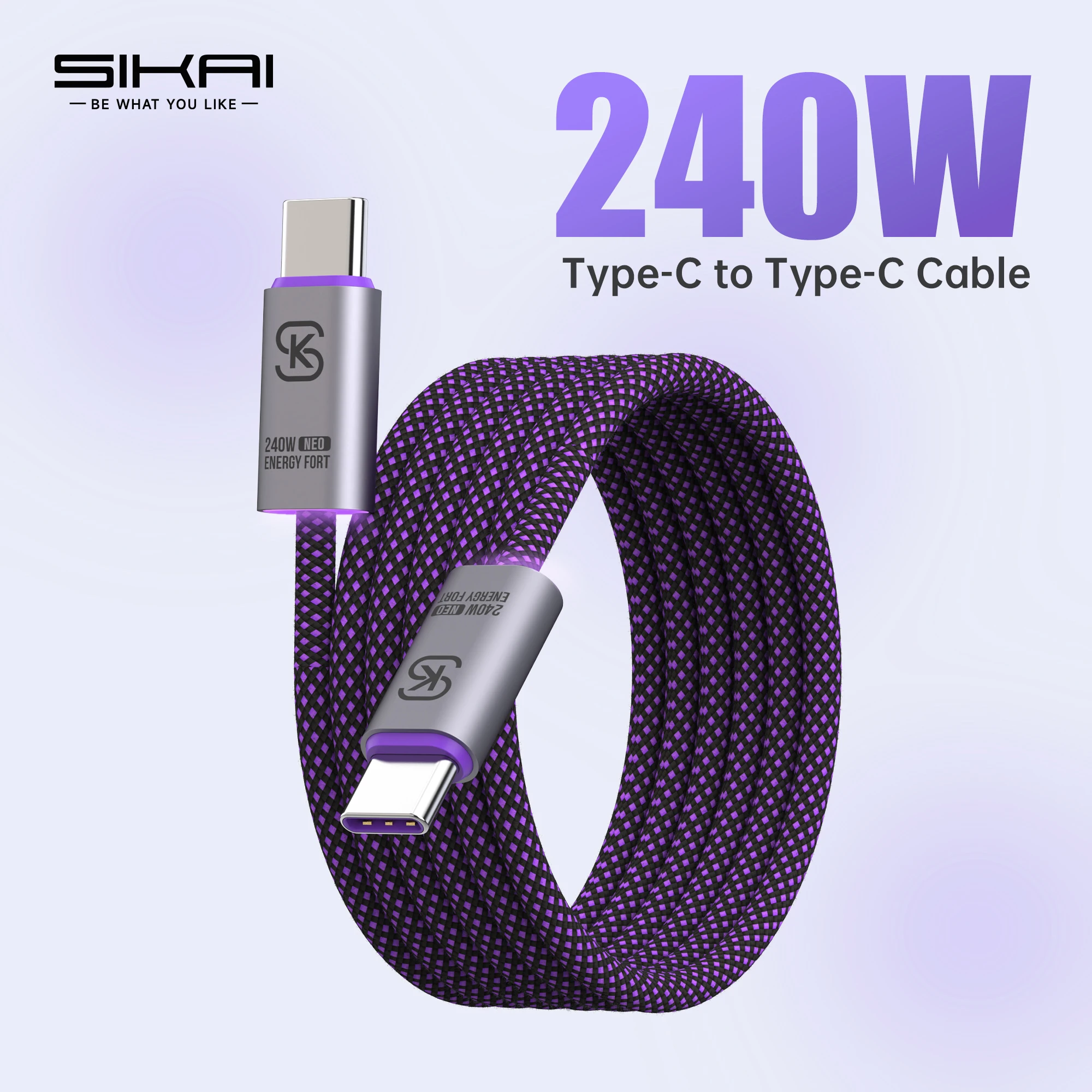 USB C to USB C Cable 240W Fast Charging Type C Charger Cord Braided USBC Cable for iPhone 17 Samsung S25 Laptop MacBook Switch