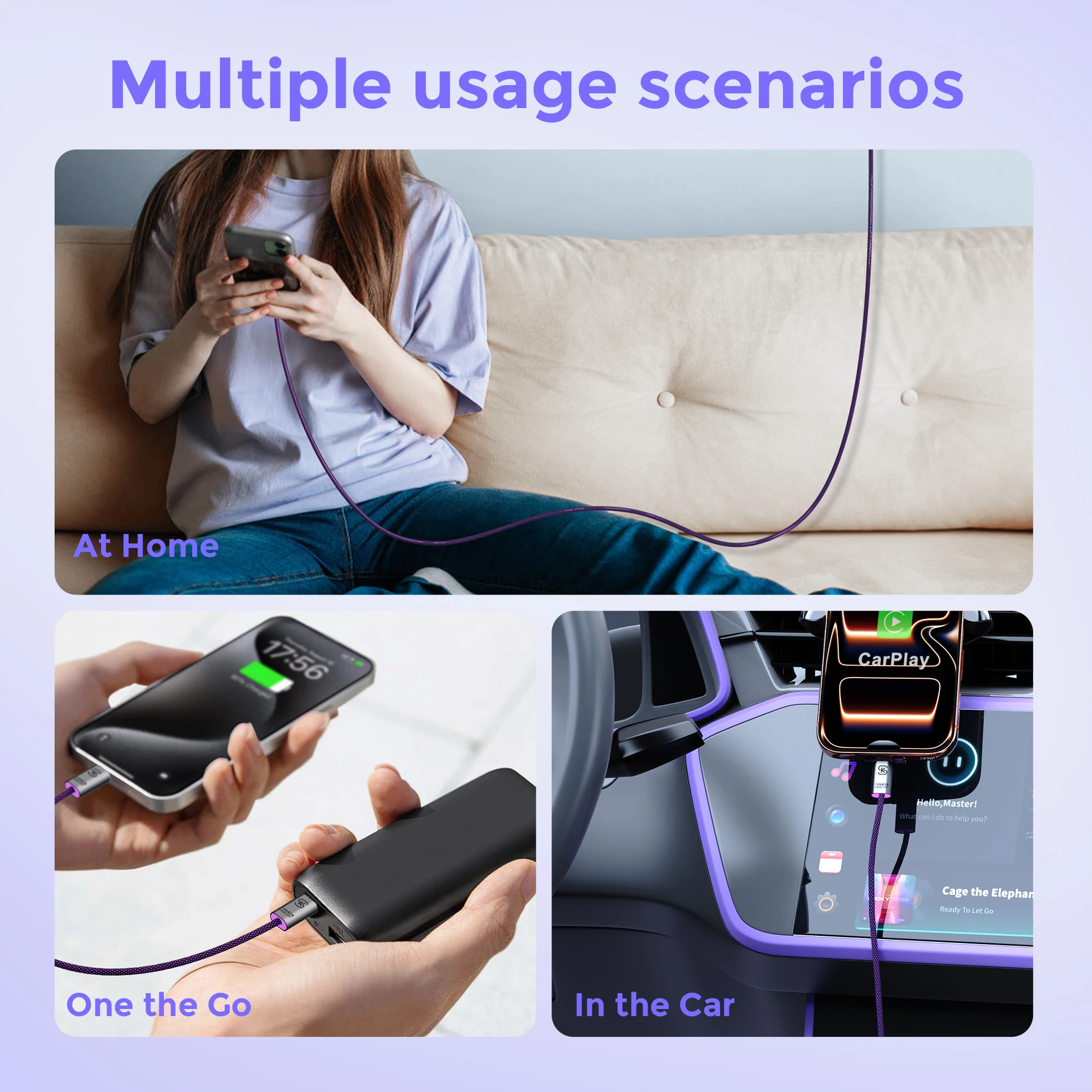 USB C to USB C Cable 240W Fast Charging Type C Charger Cord Braided USBC Cable for iPhone 17 Samsung S25 Laptop MacBook Switch