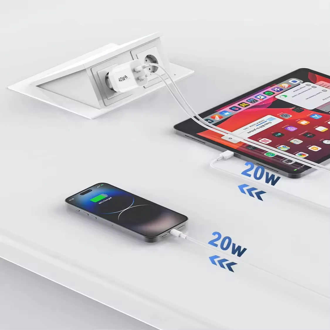 40W Type C Fast Charger For iPhone 16 15 14 13 12 11 Pro Max Plus PD Charging Cable Charger Phone Accessories