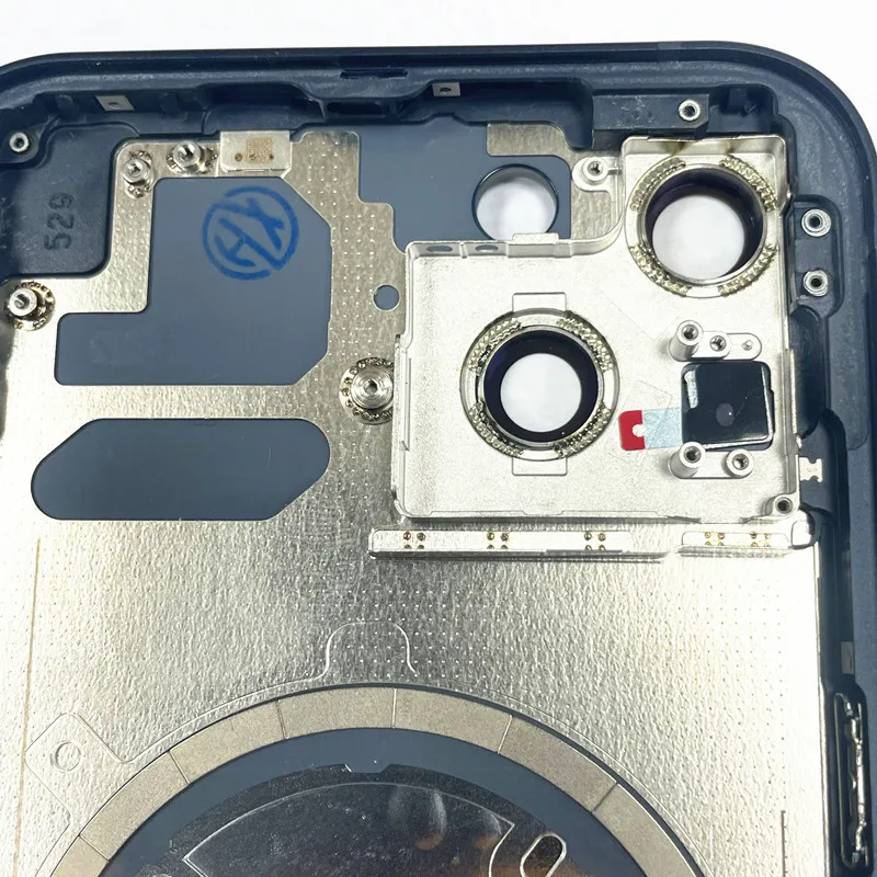 Rear Housing For iPhone 13 13Mini Back Battery Door Rear Glass + Middle Frame Cover ,SIM Tray Side Key Replacement CE Logo