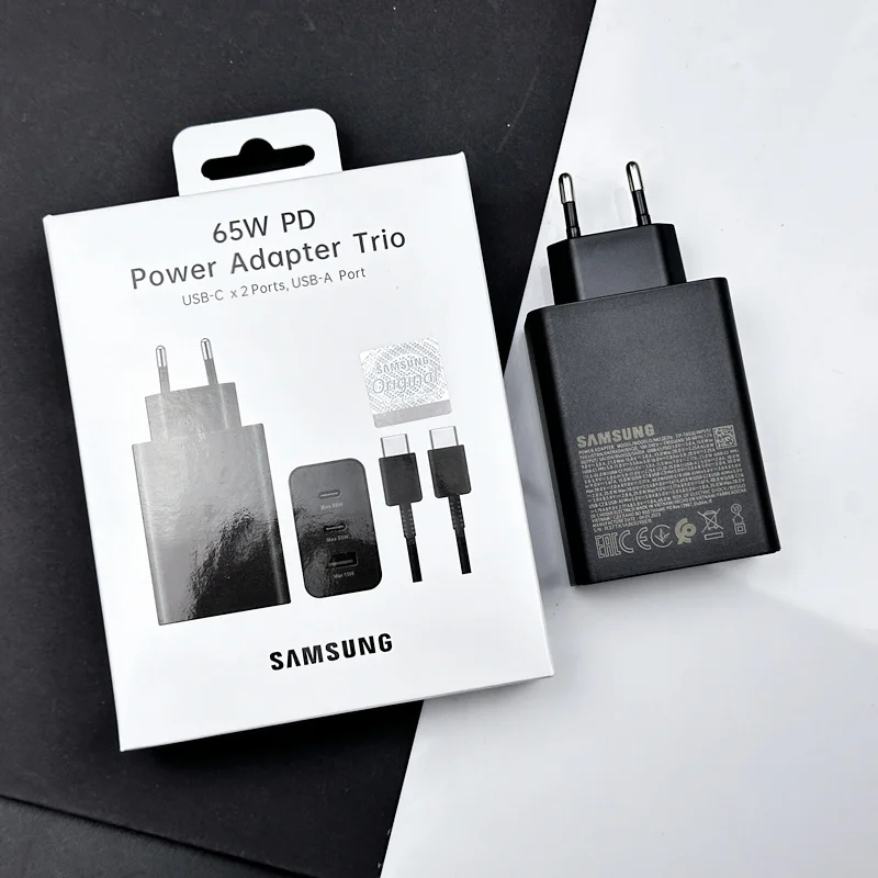 Samsung 65W Charger 25W 15W Super Fast Charge EU Certified Adapter Compatible with Galaxy Z Fold 5 4 3 Flip 5 4 3 S23