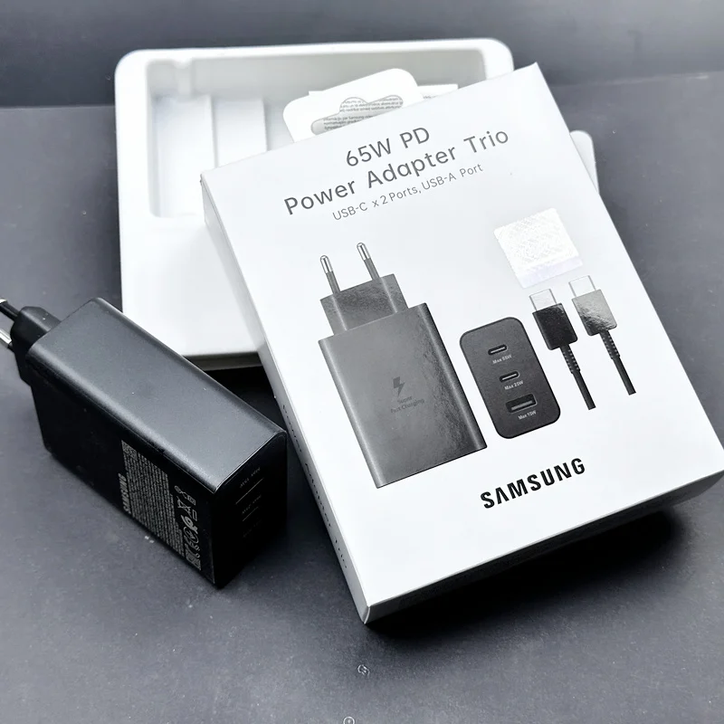 Samsung 65W Charger 25W 15W Super Fast Charge EU Certified Adapter Compatible with Galaxy Z Fold 5 4 3 Flip 5 4 3 S23