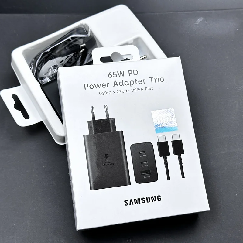 Samsung 65W Charger 25W 15W Super Fast Charge EU Certified Adapter Compatible with Galaxy Z Fold 5 4 3 Flip 5 4 3 S23