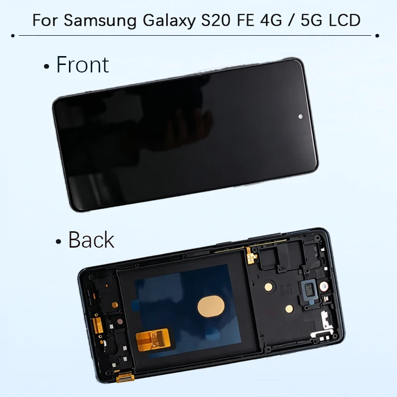 New S20 AMOLED LCD For Samsung Galaxy S20 FE 4G 5G Touch Digitizer Display Assembly Replacement Repair Spare Phone Screen Parts