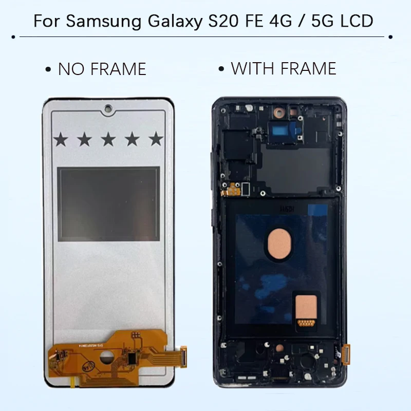 New S20 AMOLED LCD For Samsung Galaxy S20 FE 4G 5G Touch Digitizer Display Assembly Replacement Repair Spare Phone Screen Parts