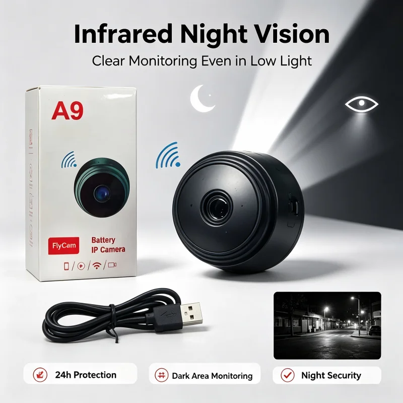 Wireless WiFi Smart Security Camera HD Night Vision Surveillance Cam Motion Detection Monitor For Pet Elderly Baby Household