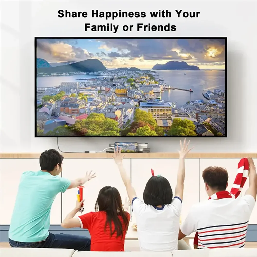Lightning to Digital HDTV 2-in-1 Adapter Digital AV Adapter 4K Sync Screen Connector For IPhone14 Pro 13 12 to HDTV Projector Mo