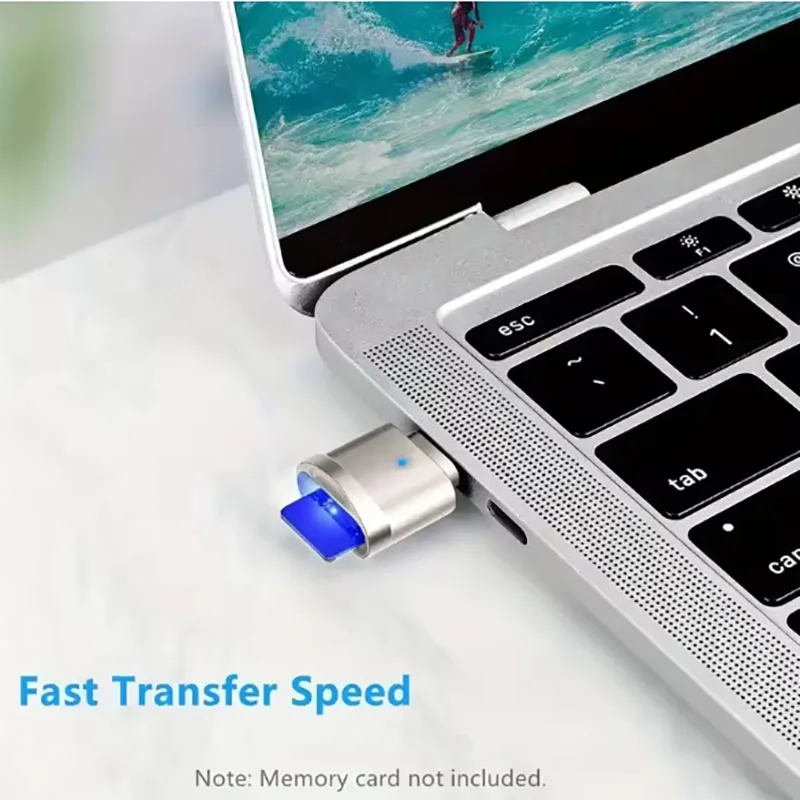 Type C OTG To TF Adapter Micro-SD Memory Card Reader Compatible with Laptops, Tablets, and Smartphones , with chain port