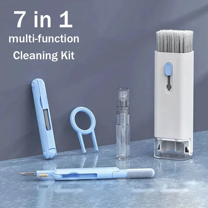 7-in-1 Computer Keyboard Cleaner Brush Kit Earphone Cleaning Pen For Headset Keyboard Cleaning Tools Cleaner Keycap Puller Kit