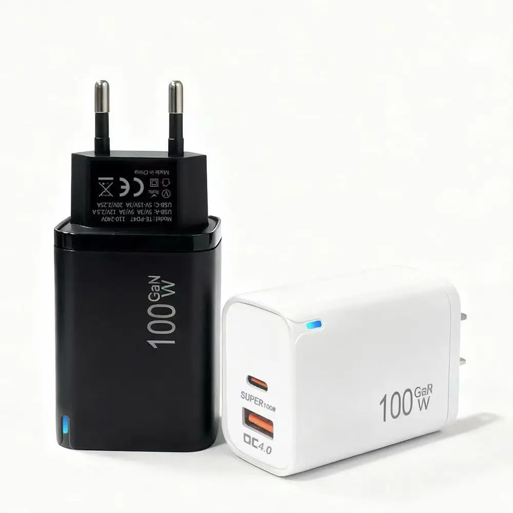100W GaN USB-C +USBA Charger for MacBook Air ,Samsung Galaxy,Ipad Pro, Phone 17/16/15 and More , Power Bank Quick Charge