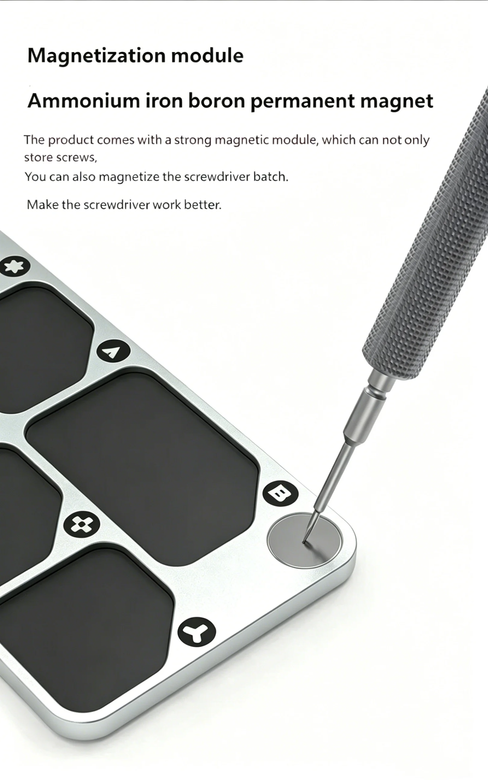 7-Grid Anti-lost Magnetic Parts Organizer Aluminum Alloy Tray for Phone Repair Screw and Component Storage