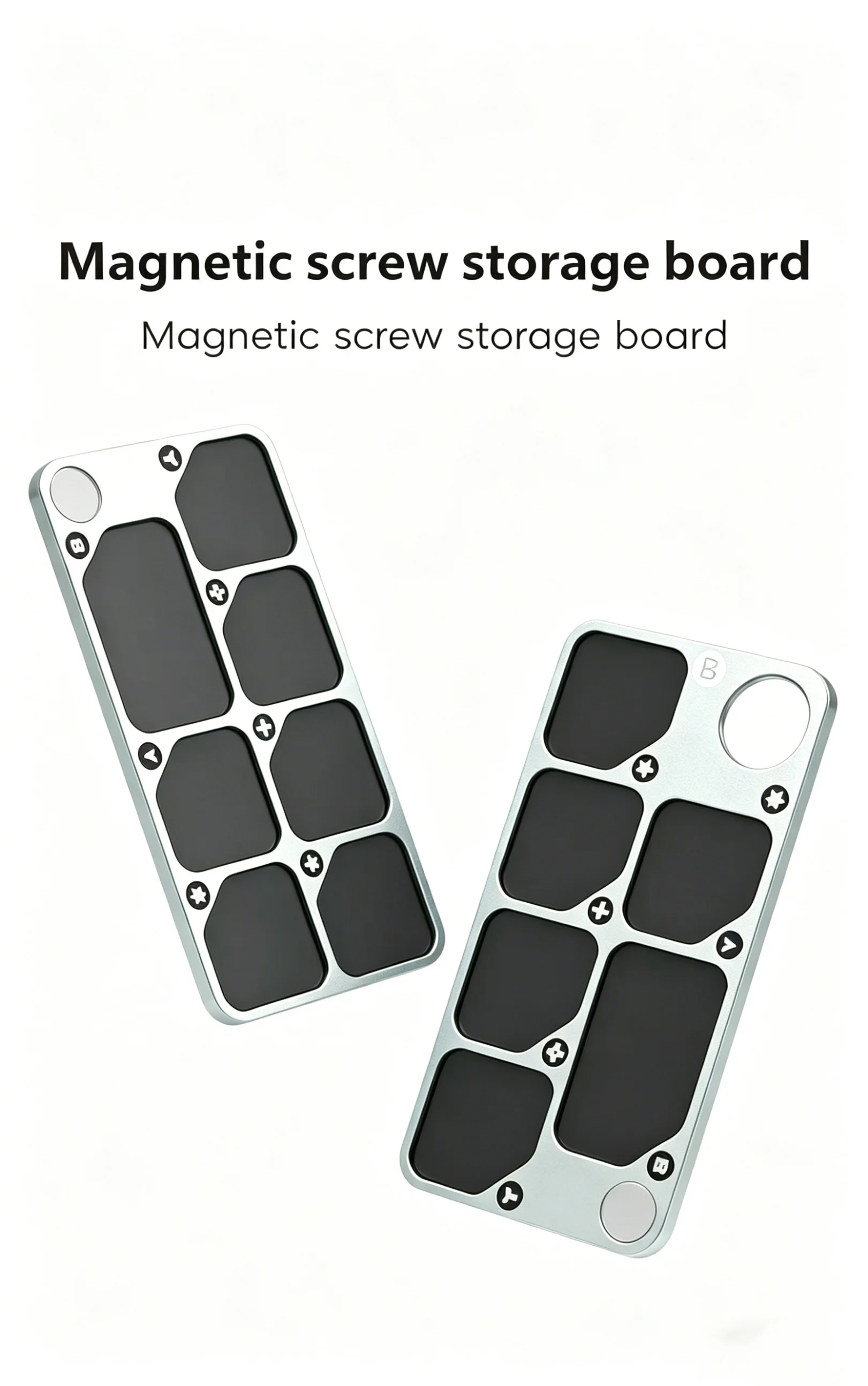 7-Grid Anti-lost Magnetic Parts Organizer Aluminum Alloy Tray for Phone Repair Screw and Component Storage