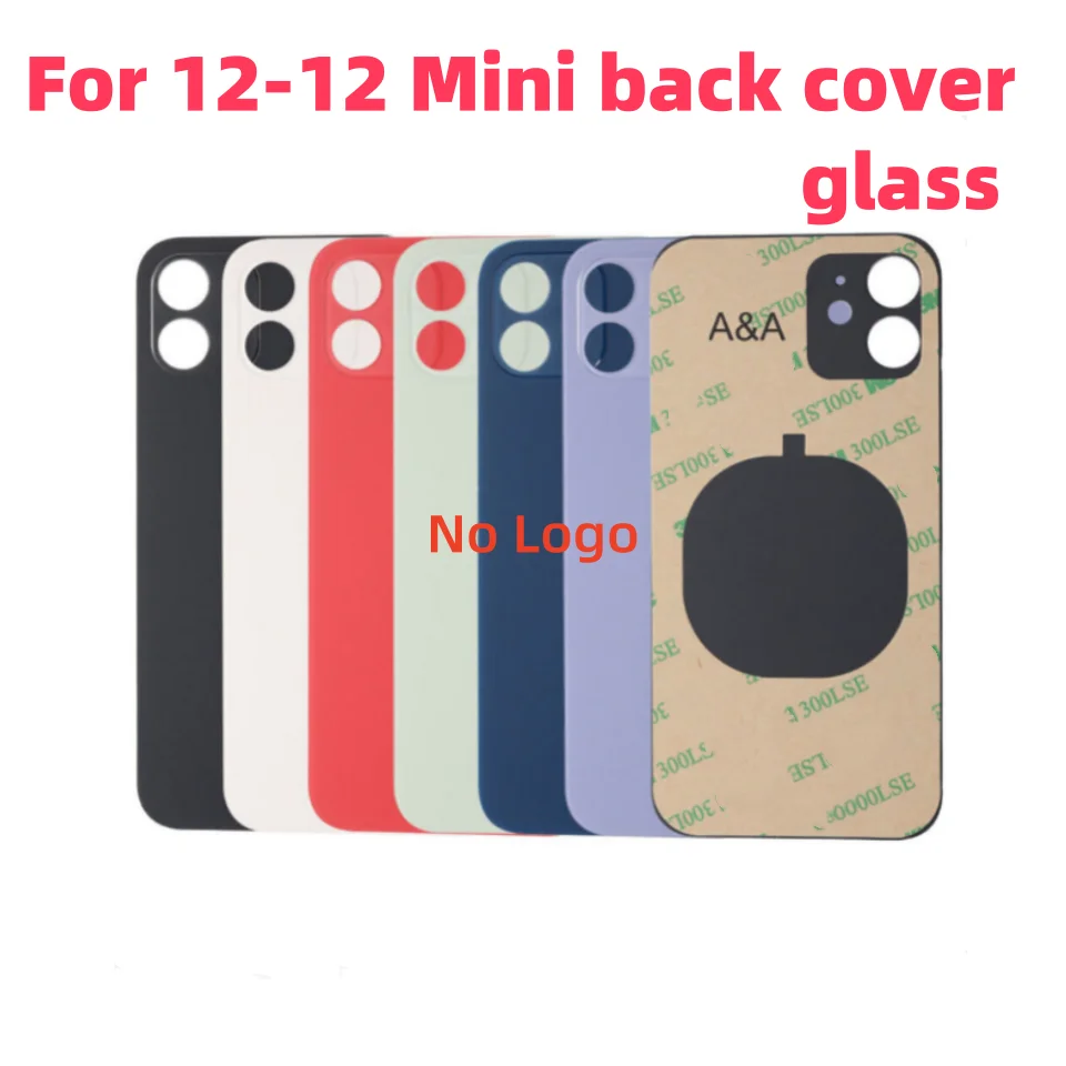 Back Glass For iPhone 12 mini-12 Back Cover Glass Fast Replacement Housing Battery Cover Big Hole Rear Glass with glue