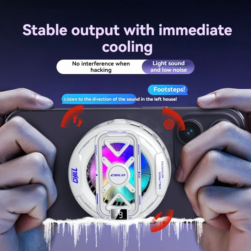 NEW Semiconductor Magnetic Cooler With Temperature Display Radiator Fast Heat Dissipation for Phones Gaming Tablet Cooling Pad