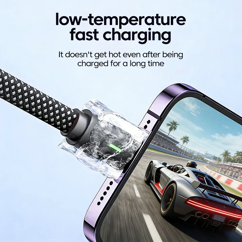 100W USB Type C Fast Charging Cable 90° Degree Dual Elbow Nylon Braided Data Cord Right Angle Cable for IPhone Samsung Xiaomi