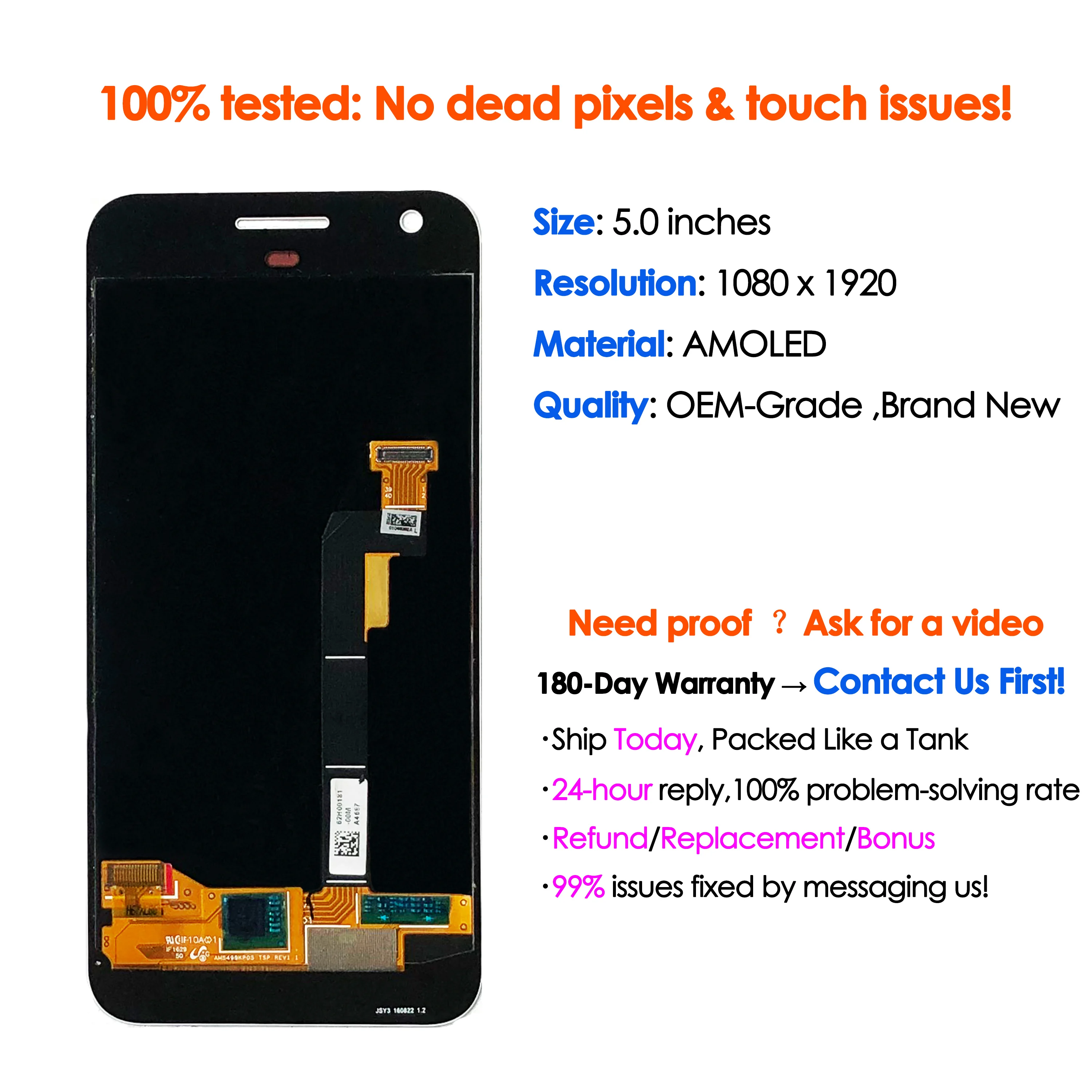 OEM Amoled For Google Pixel 1 Screen Replacement Display LCD Touch Digitizer Assembly For Nexus S1 Repair Parts Wholesale Kit