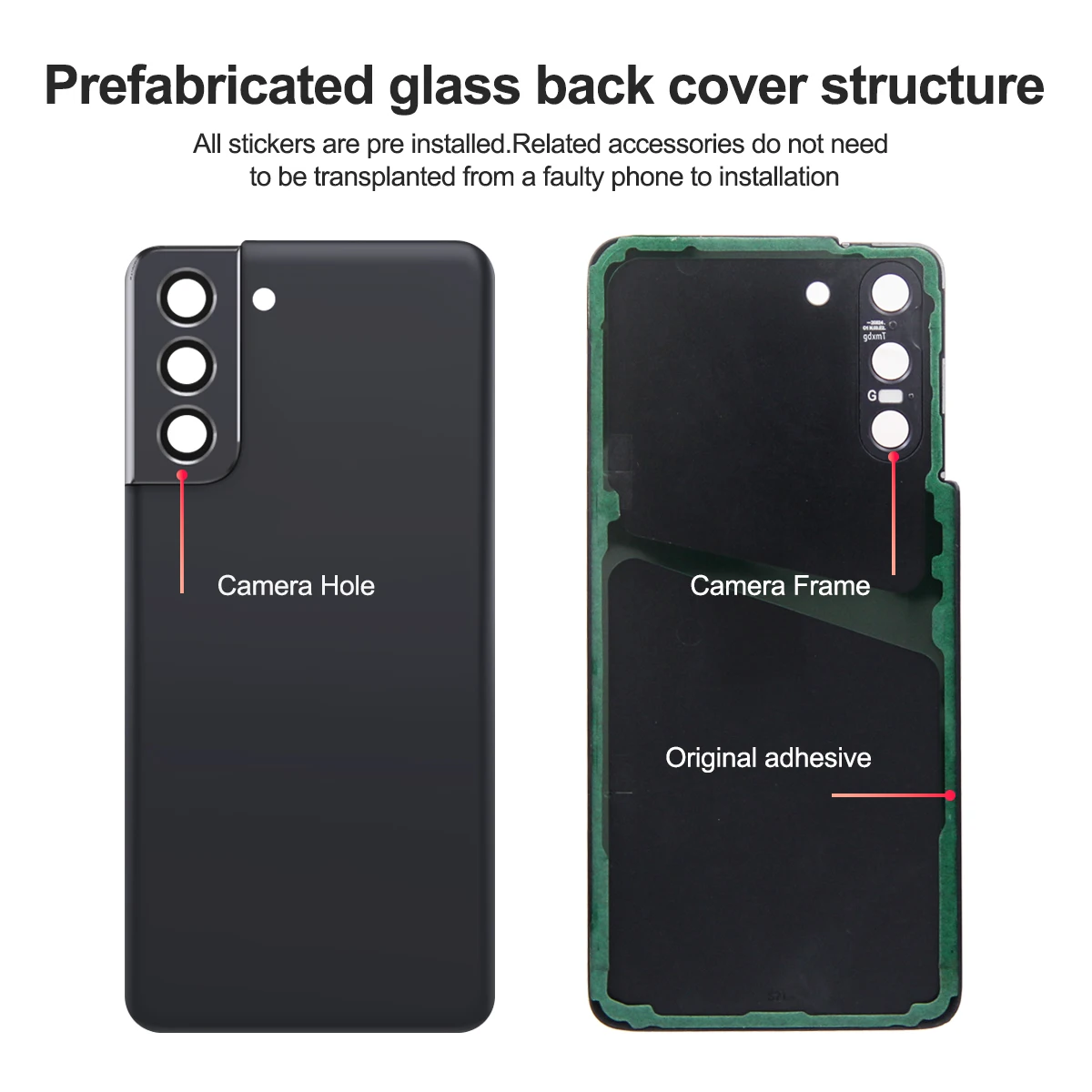 For Samsung S21 5G SM-G991B G991B/DS G991U Back Cover Battery Case Rear Housing Replacement with Camera Lens