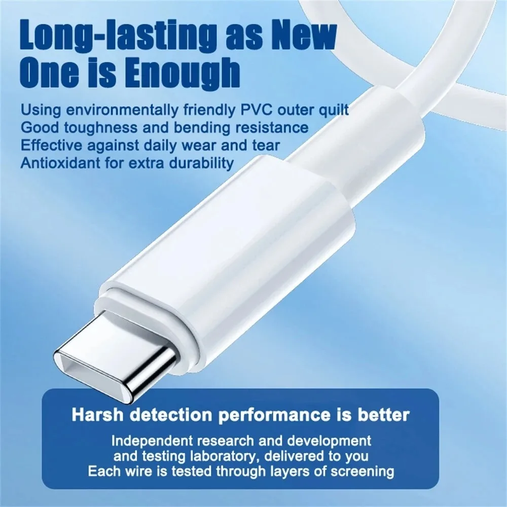 100W USB-C to USB-C Fast Charging PD Cable for iPhone 15 Pro Max iPad Air 5 Macbook Huawei Mate 60 Samsung Type C to Type C Cord