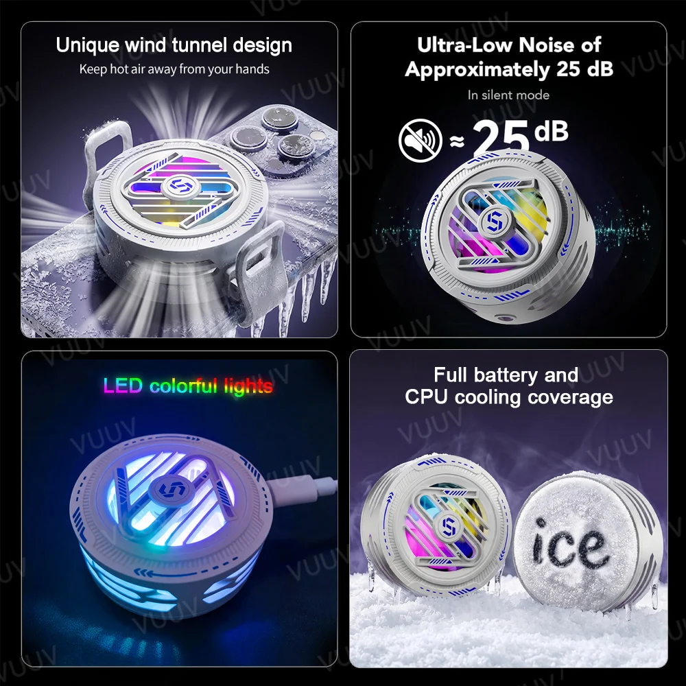 Portable Magnetic Phone Cooler With Semiconductor Freeze And RGB Light Mobile-phone Radiator For iPhone MagSafe Series Android