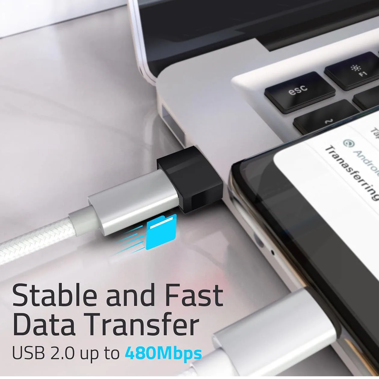 USB 2.0 to Type C Adapter USB C Female to USB A Male Charger Converter OTG Adapter Compatible with for iPhone for iPad Samsung