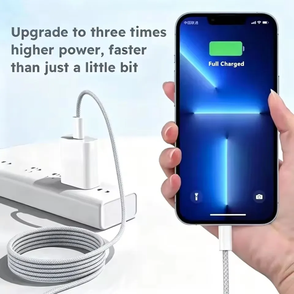 3PCS 35W PD Braided Fast Charging Cable Quick Charge Data Wire USB-C For iPhone 14 Plus 13 12 11 X XR XS MAX 8 7 6 S All Series