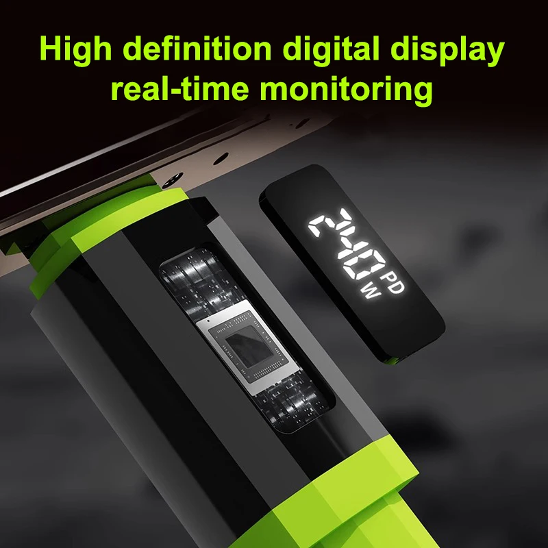 New··240W USB C Cable With Power Display Fast Charging Charger For Phones Type C Cord 1-2m