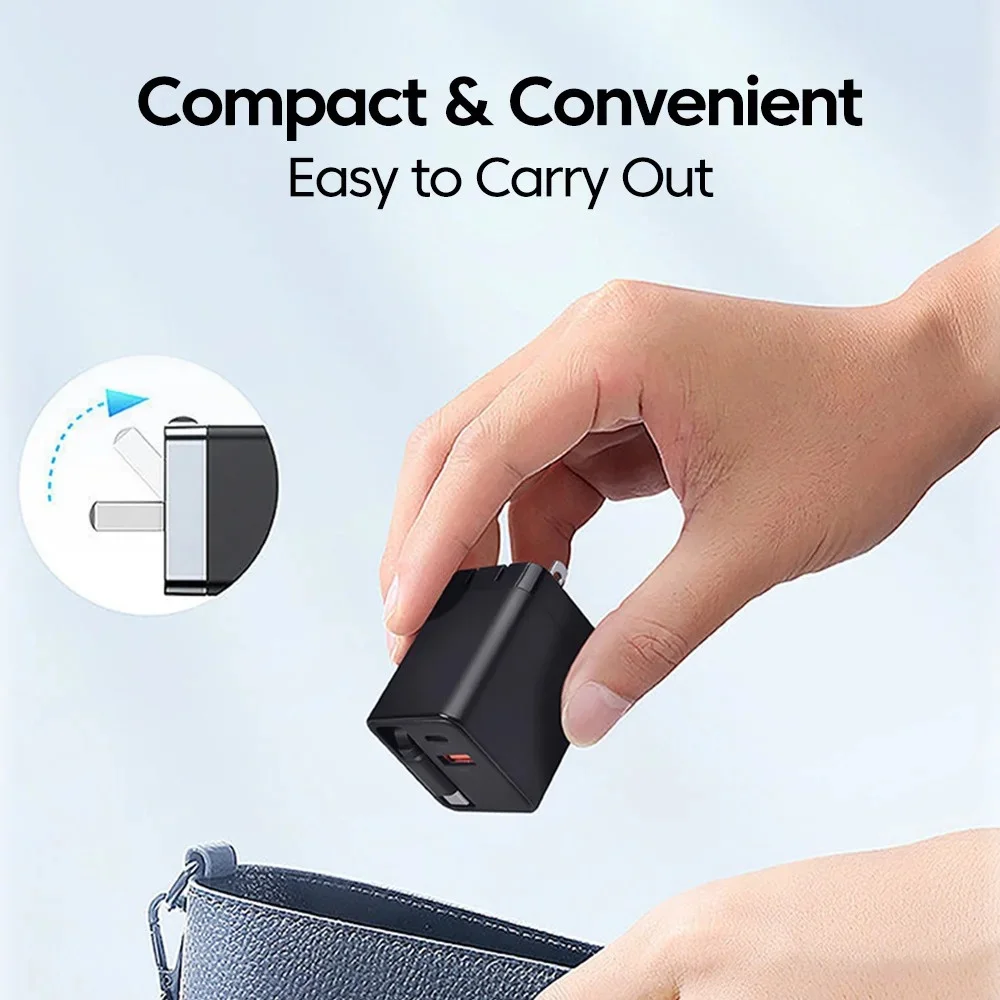 80W Type C Fast Charging Phone Charge Adapter 3 in 1 GaN USB Charger Type C Fast Charging Cable For iPhone Samsung Xiaomi Huawei